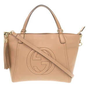 GUCCI Beige Leather Shoulder Bag